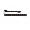 Regleta rack 19" 16A 9x schuko sin interruptor 