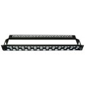 Patch panel 1U Cat6 24 Rj45 UTP Modular con retenedor