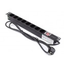 Regleta rack 8 x schuko con interruptor