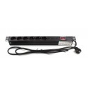 Regleta rack 19" 6 X Schuko con interruptor y protección Lapara Networking