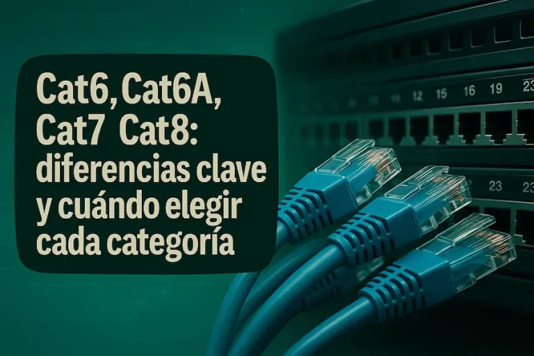 Cat6, Cat6A, Cat7, Cat8: diferencias clave y cuándo elegir cada categoría