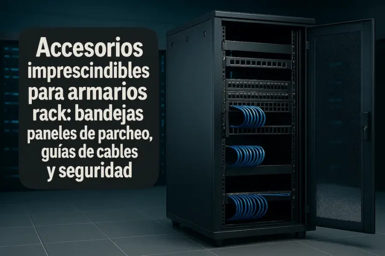 Accesorios rack imprescindibles para armarios rack: bandejas, paneles de parcheo, guías de cables y seguridad esenciales