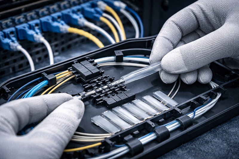 Empalme de fibra optica